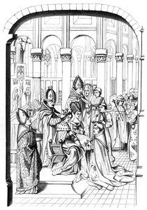 Kroningen av kong Charles V av Frankrike 1337-1380, 1300-tallet 1849.