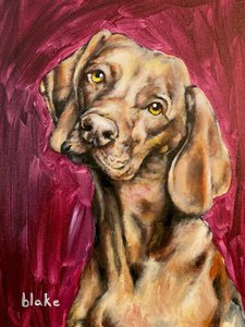 Dogs Rule, ca. 2021 (akryl på lerretstavle) av Blake Munch