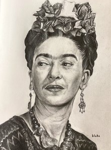 Frida Kahlo, ca. 2021 (blyant på papir)