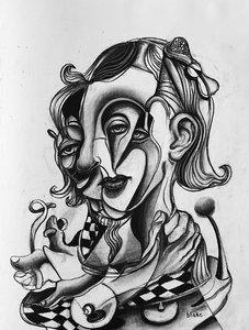 Picasso In Love, ca. 2021 (Kull på papir)