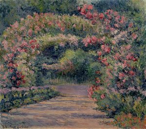 Rose Arbor at Giverny (olje på lerret)
