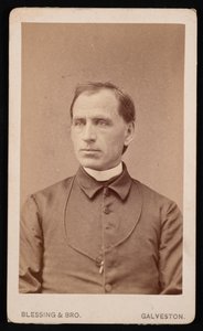 Portrett av pastor Joseph Celestine Carrier 1833-1904, før 1876. av Blessing and Bro