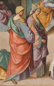 Central Nave, Second North Span, Jomfruens fødsel, Boccaccio Boccaccino 1514-15, detalj av Boccaccio Boccaccino