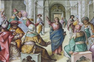 Jesus blant de skriftlærde av Boccaccio Boccaccino