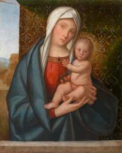 Madonna og barn med en fugl