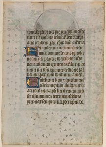 Blad fra en timebok: Tekst (verso) av Boethius Illuminator