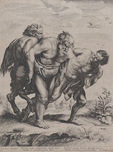 The Drunken Silenus, støttet av en Satyr og en Faun, 1625-5