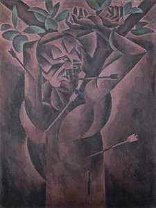 Saint Sebastian, av Bohumil Kubista (1884-1918), olje på lerret, 98x75 cm