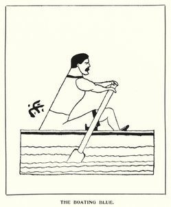 Oxford Quips: The Boating Blue (litho) av Bohun Lynch