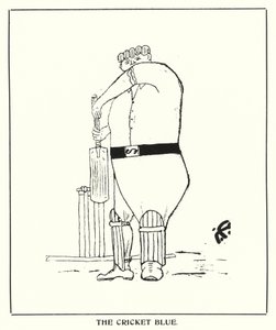 Oxford Quips: The Cricket Blue (litho) av Bohun Lynch