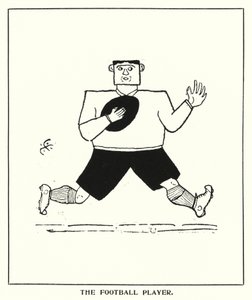 Oxford Quips: The Football Player (litho) av Bohun Lynch