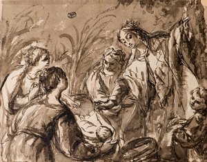 Faraos datter oppdager spedbarnet Moses, funnet av Moses