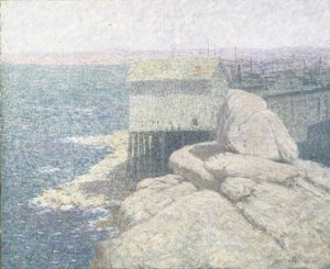 Chinese Fishing Village, Monterey Bay, California (olje på lerret)