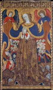 La Vierge de Misericorde - Peinture de Bonanat Zaortiga (actif 15eme siecle), tempera på tre (223x126,8 cm), rundt 1430 - Virgin of Mercy, Tempera på panel av Bonanat Zaortiga, ca 1430 - Museu Nacional d