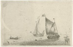 Seascape med en fiskebåt av Bonaventura Peeters (I)