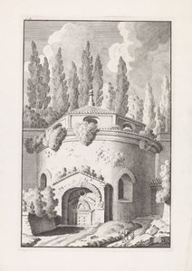Ruïne av et romersk rundt tempel Relikvier fra den gamle byen Roma (serietittel) av Bonaventura van Overbeek