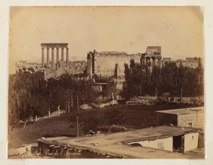 Balbek: Utsikt over Akropolis (albumintrykk)