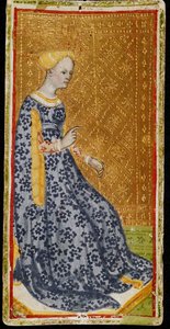 Dronningen av tryllestaver. Tarotkort, 1441-1444.