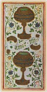 The Two of Cups, faksimile av et tarotkort fra 
