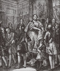Anna Ioannovna river til forholdene, 1730 av Boris Artemyevich Chorikov