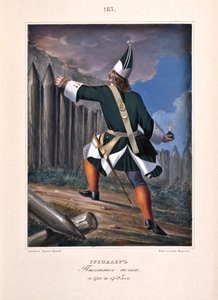Grenader av infanteriregimentet i 1700-1732, 1841 av Boris Artemyevich Chorikov
