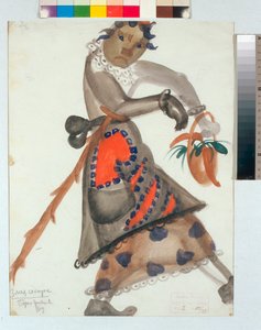 ""Kostume for operaen ""Snegourotchka"" (eller The Snow Maiden, Spring tale) av Nikolai Rimsky-Korsakov, akvarell av Boris Dmitryevich Grigoriev (1886-1939) av Boris Dmitrievich Grigoriev