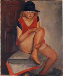 ""La modele"" (Modellen) Peinture de Boris Grigoriev (1886-1939) ca 1926 - Olje på lerret Dim 72,7x60 cm Metropolitan Museum of Art, New York ©FineArtImage/Leemage av Boris Dmitrievich Grigoriev