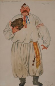 Kostymedesign for operaen The Fair at Sorochyntsi av Modest Mussorgsky, 1919 av Boris Mikhailovich Kustodiev