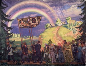 Påskeprosesjon, 1915 av Boris Mikhailovich Kustodiev