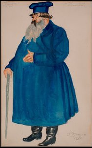 Kjøpmann Dikoy. Kostymedesign for stykket Stormen av A. Ostrovsky, 1920. av Boris Mikhailovich Kustodiev