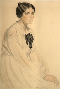 Portrett av Xenia Nikolaevna Semenova Skalova, 1920 av Boris Mikhailovich Kustodiev