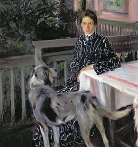 Portrett av Yulia Yevstafievna Kustodieva (1880-1942) kunstnerens kone, 1903 av Boris Mikhailovich Kustodiev