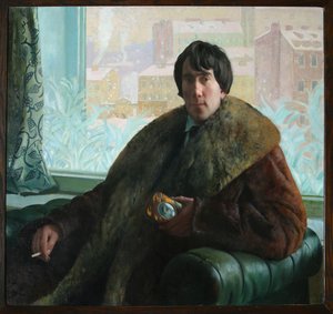 Portrett av billedhuggeren og arkitekten Isidor Zolotarevsky 1885-1961, 1922 av Boris Mikhailovich Kustodiev