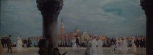Promenade i Venezia, 1907-1908 av Boris Mikhailovich Kustodiev
