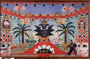 Scenografi for teaterstykket Loppen av E. Zamyatin, 1925-1926 av Boris Mikhailovich Kustodiev