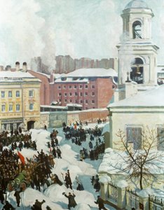 Den 27. februar 1917, 1917 av Boris Mikhailovich Kustodiev