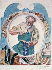 Skomakeren, 1918. av Boris Mikhailovich Kustodiev