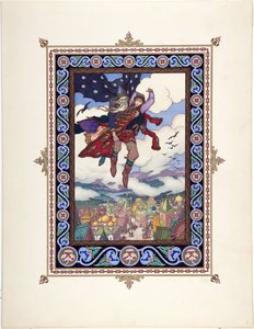 Illustrasjon til eventyret Marya Morevna (Maria des mers) av Zvorykin, Boris Vasilievich (1872-etter 1935), ca. 1925 - Fargelitografi, 27,3x20,5 - Privat samling av Boris Vasilievich Zvorykin