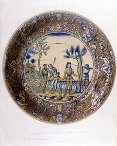 Daphne forvandlet til en Laurier for å unnslippe jakten på Apollo - i "" Samling av italienske fajanser fra XV, XVI og XVIII århundrer", designet av C. Delange og C. Borneman, red. Delange, Paris av Bornemann Bornemann