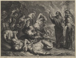 Moses og den skamløse slangen av Boëtius Adams Bolswert, after Sir Peter Paul Rubens