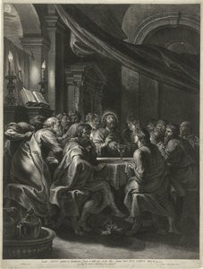 Kristus og apostlene ved det siste måltid av Boëtius Adamsz. Bolswert