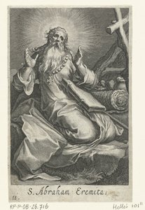 Den hellige Abraham av Edessa som eremitt S. Abraham Eremita (tittel på objekt) Eremitter (serietittel) Sacra eremvs ascetarvm (serietittel) av Boëtius Adamsz. Bolswert