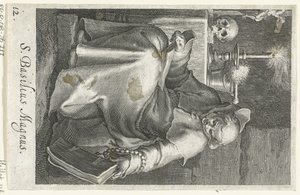 Saint Basil den store som eremitt S. Basilius Magnus (tittel på objekt) Eremitter (serietittel) Sacra eremvs ascetarvm (serietittel) av Boëtius Adamsz. Bolswert