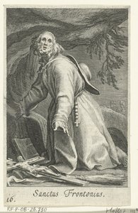 Hellige Frontonius av Egypt som eremitt Sanctus Frontonius (tittel på objekt) Eremitter (serietittel) Sacra eremvs ascetarvm (serietittel) av Boëtius Adamsz. Bolswert