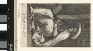 Saint John of Lycopolis som en eremitt i sin celle S. Joannes i Lyco (tittel på objekt) Eremitter (serietittel) Sacra eremvs ascetarvm (serietittel)