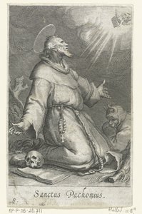 Saint Pachomius den eldste som eremitt-eremitter (serietittel) Sacra eremvs ascetarvm (serietittel) av Boëtius Adamsz. Bolswert