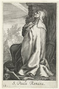 Saint Paula av Roma som eremittinne S. Paula Romana (tittel på objekt) Eremittinner (serietittel) Sacra Eremus Ascetriarum (serietittel) av Boëtius Adamsz. Bolswert