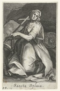 Saint Silvia av Roma som eremittinne Sancta Syluia (tittel på objekt) Eremittinner (serietittel) Sacra Eremus Ascetriarum (serietittel)
