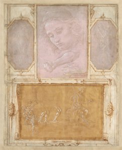 Side fra "Book of Drawings" av Botticelli Giorgio Vasari with drawings by Filippino Lippi and Raffaellino del Garbo