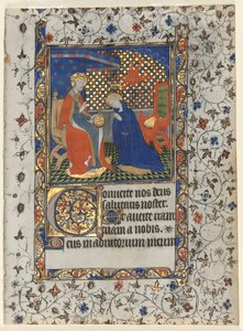 Bifolio fra en timebok: Coronation of the Virgin, ca. 1415. av Boucicaut Master